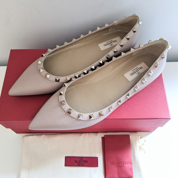❤️SOLD❤️ Valentino Rockstud Ballerina Flats - Picture 2 of 10